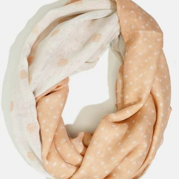 Accessories - Polka Dots Peach Lightweight Infinity  Scarf